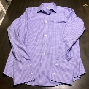 Brooks Brothers Men's Size 16-36 Purple Striped Long Sleeve Cufflink Button Down